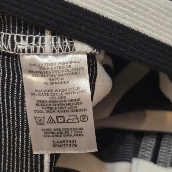 Ann Taylor Factory Petite Black & White Striped Sleeveless Dress, Size 12P - Picture 7 of 8